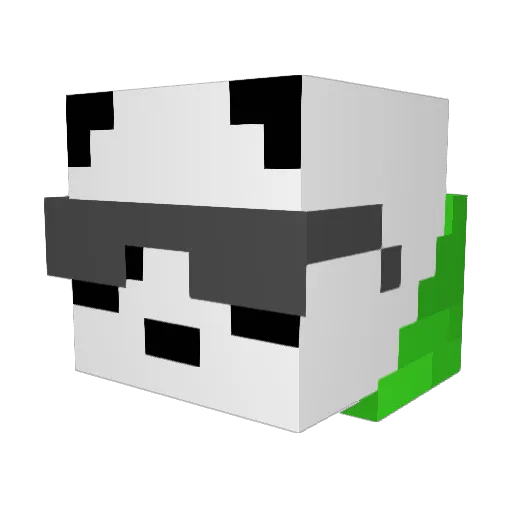 Panda_styl Minecraft avatar head, 3D render
