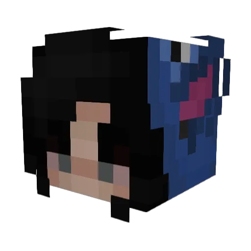Pandaalaa Minecraft avatar head, 3D render