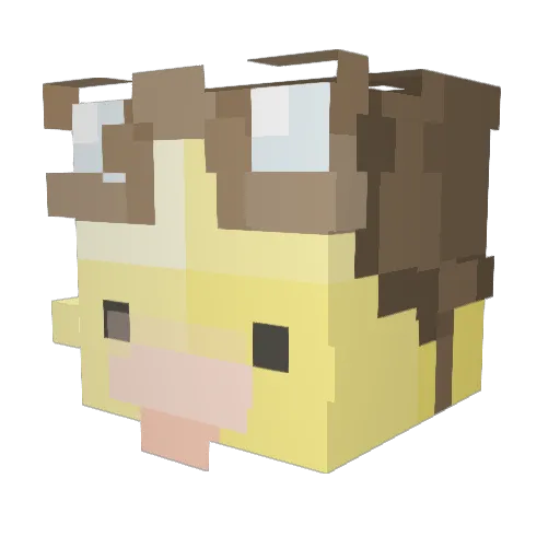 Pandachine Minecraft avatar head, 3D render