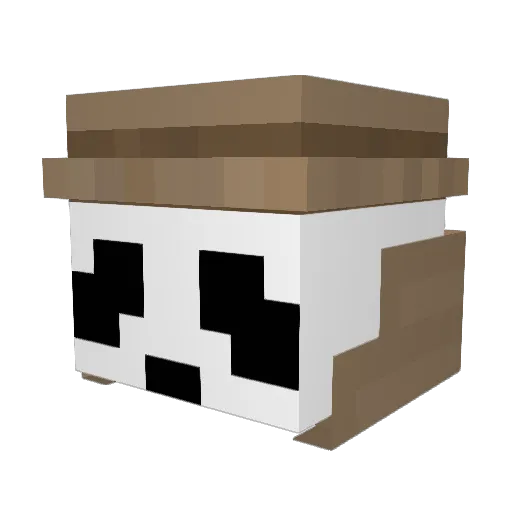 Pandada3 Minecraft avatar head, 3D render
