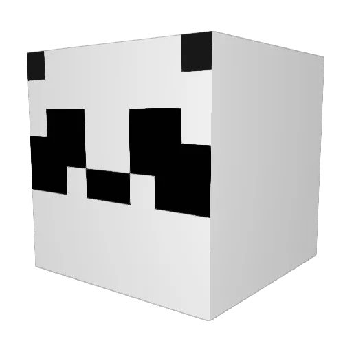 Pandaheimer Minecraft avatar head, 3D render