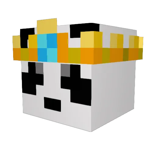 Pandaking1d Minecraft avatar head, 3D render