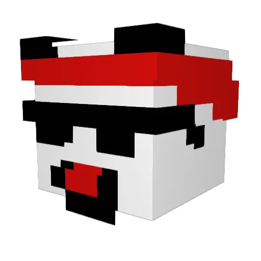 Pandali8 Minecraft avatar head, 3D render