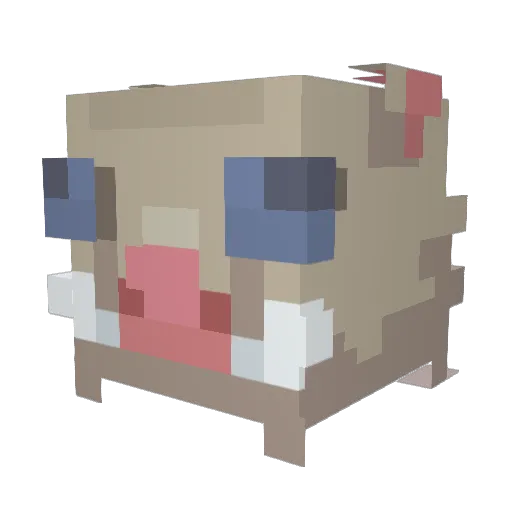 Pandalicate Minecraft avatar head, 3D render
