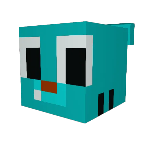 Pandamote Minecraft avatar head, 3D render