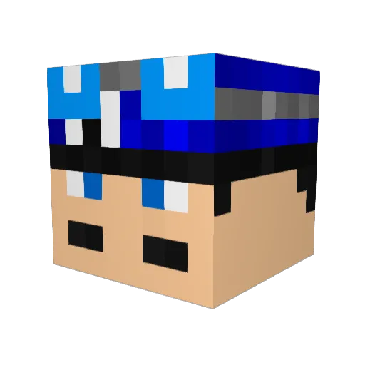 Pandanel Minecraft avatar head, 3D render