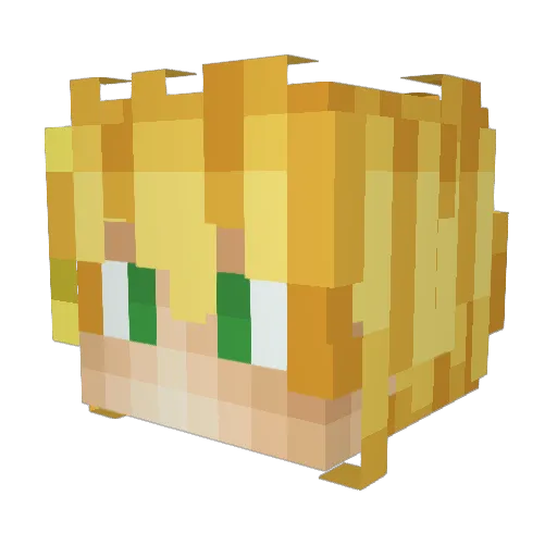 Pandaon Minecraft avatar head, 3D render
