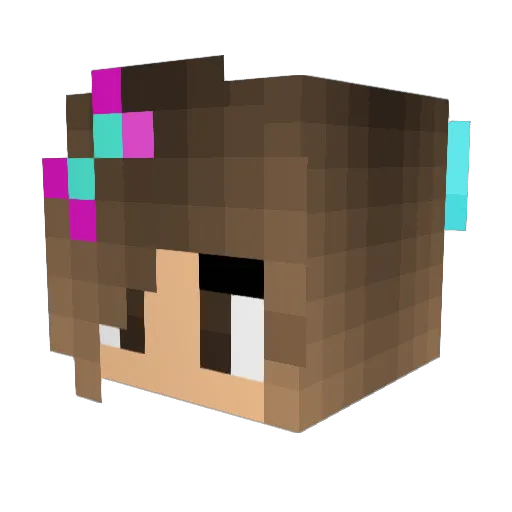 Pandapopcute Minecraft avatar head, 3D render