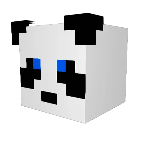 Pandapost Minecraft avatar head, 3D render