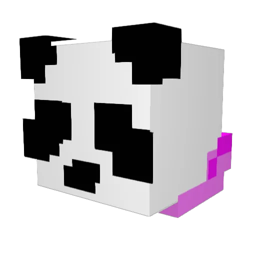 Pandapro2055 Minecraft avatar head, 3D render