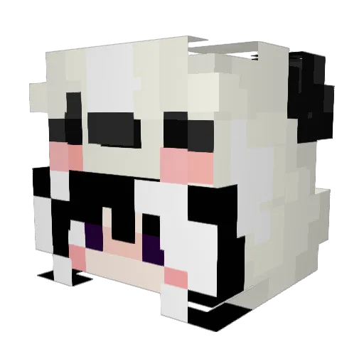 Pandaqt_ Minecraft avatar head, 3D render