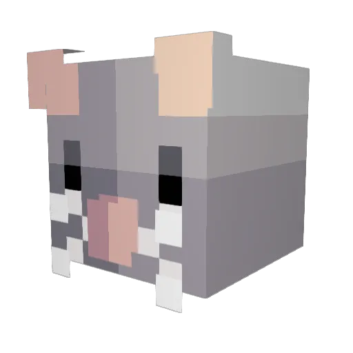 Pandarat Minecraft avatar head, 3D render