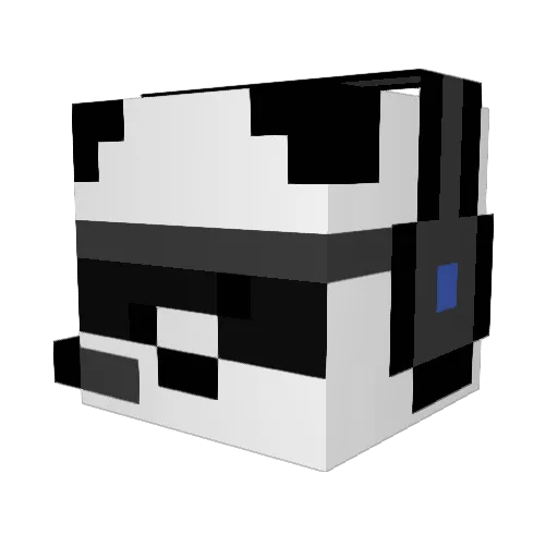 Pandarius833 Minecraft avatar head, 3D render