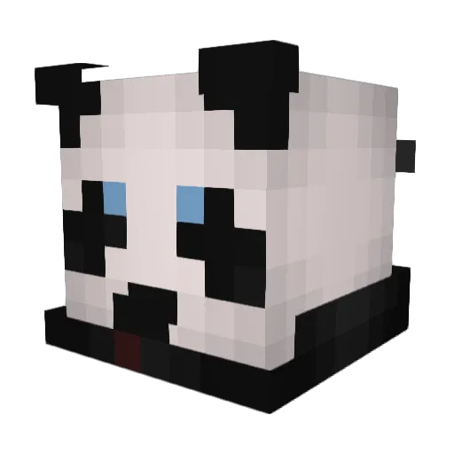 Pandastile Minecraft avatar head, 3D render