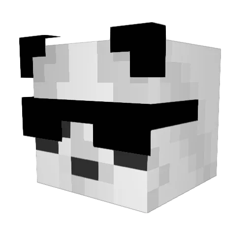 Pandatch3k Minecraft avatar head, 3D render