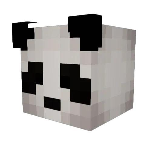 Pandavinci Minecraft avatar head, 3D render