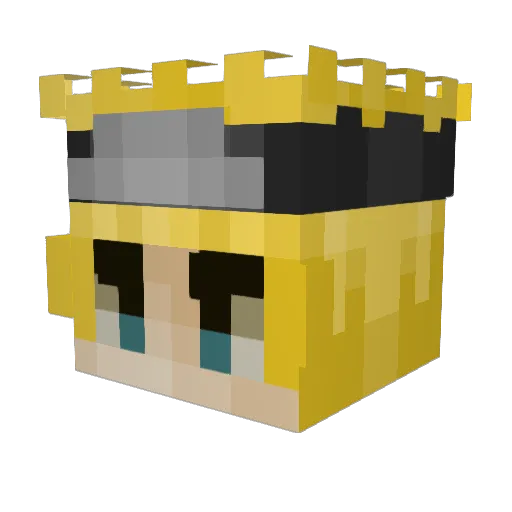 PandaxPrince Minecraft avatar head, 3D render