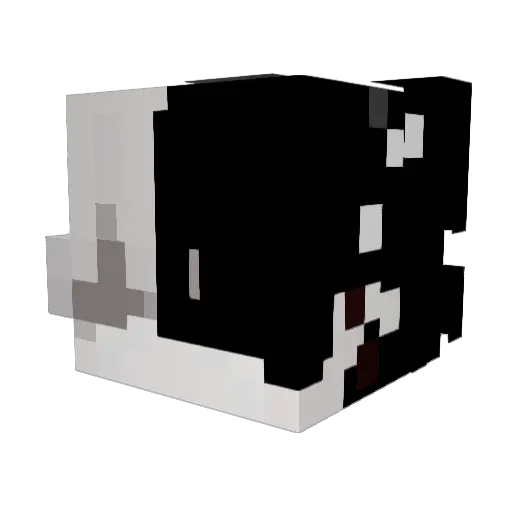 Pandda Minecraft avatar head, 3D render