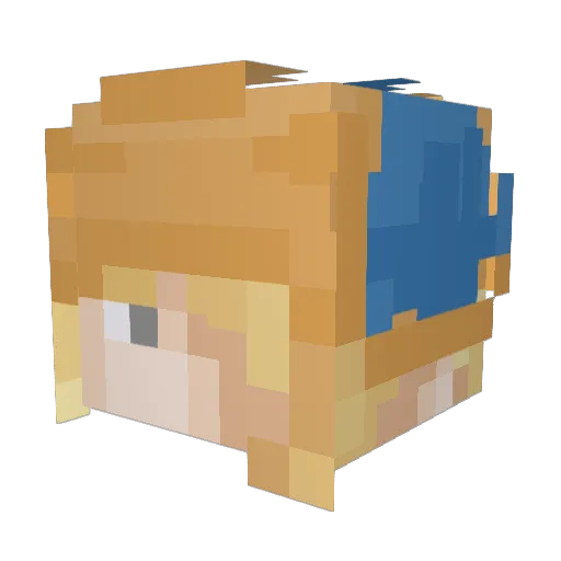 Pandeldia Minecraft avatar head, 3D render