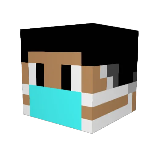 PandoaFn Minecraft avatar head, 3D render