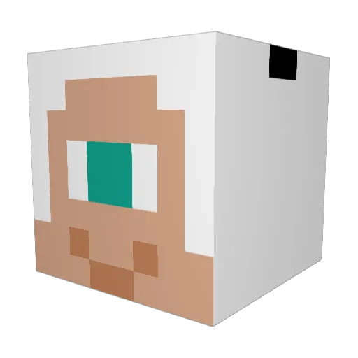 Pandomings Minecraft avatar head, 3D render