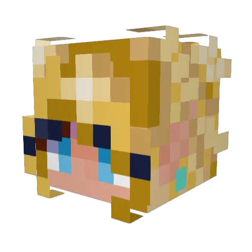 PandoraOne Minecraft avatar head, 3D render