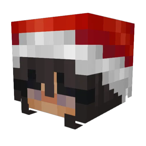Pandotan Minecraft avatar head, 3D render