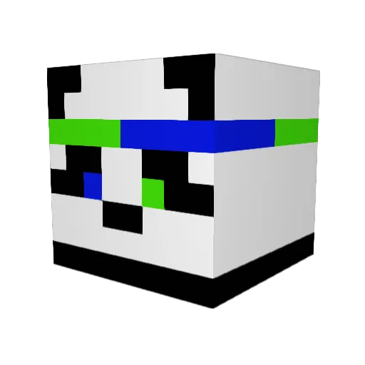 Pandy_22 Minecraft avatar head, 3D render