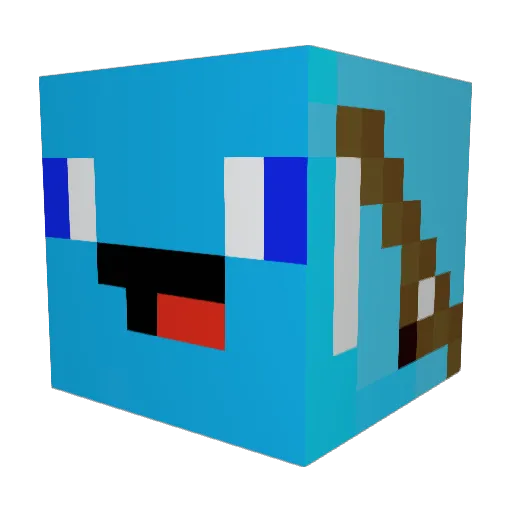 Pangasis Minecraft avatar head, 3D render