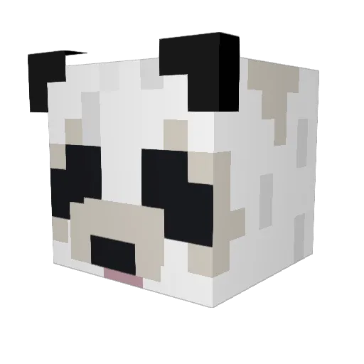 PangoroPanda Minecraft avatar head, 3D render