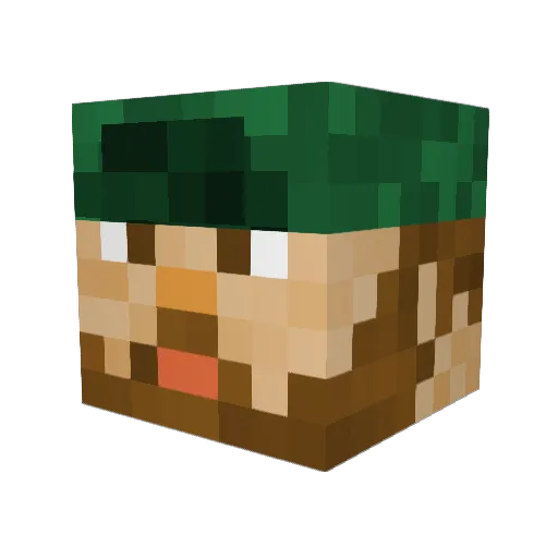 Pangtience Minecraft avatar head, 3D render