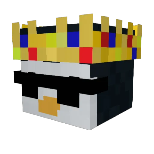 PanguinKing Minecraft avatar head, 3D render