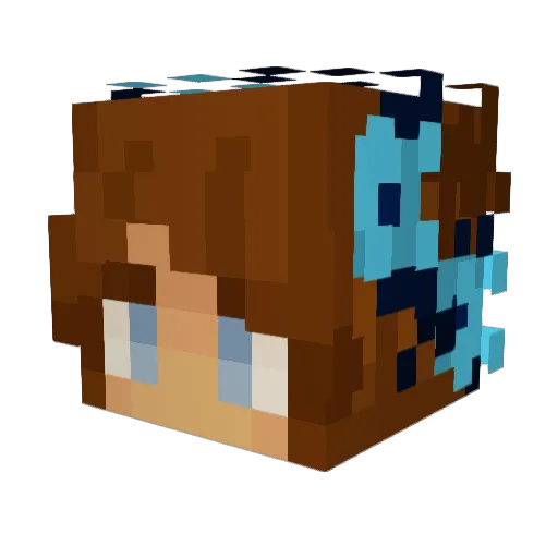 PaniEmilka Minecraft avatar head, 3D render