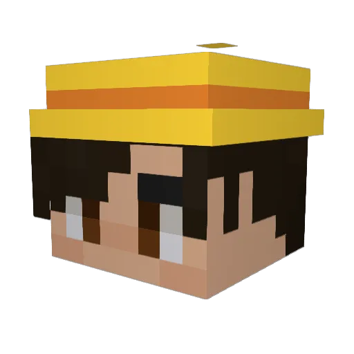 PaniXxong Minecraft avatar head, 3D render