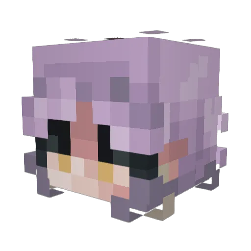 PanicKumotta Minecraft avatar head, 3D render