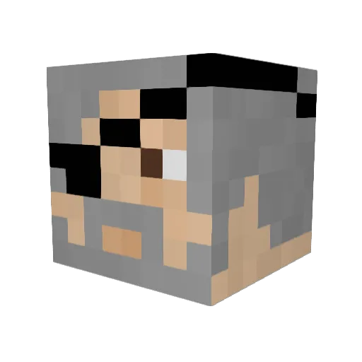 Panicsferd Minecraft avatar head, 3D render