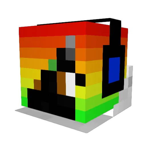 Paniczny Minecraft avatar head, 3D render