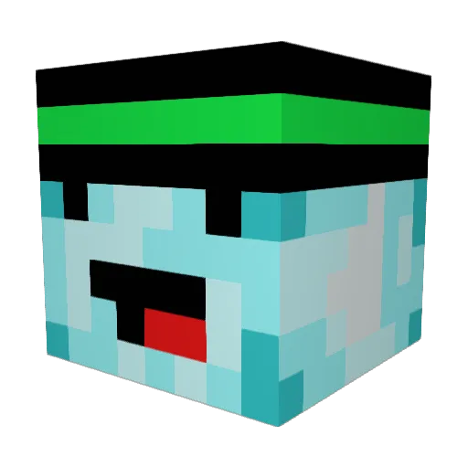 Panikcap Minecraft avatar head, 3D render