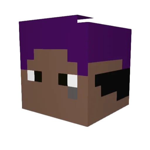 Panikid Minecraft avatar head, 3D render