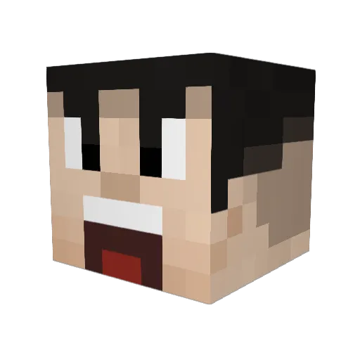 Pannawat_ Minecraft avatar head, 3D render