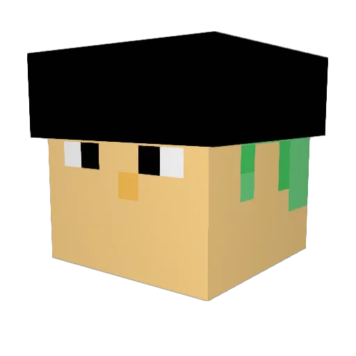 Panoise Minecraft avatar head, 3D render