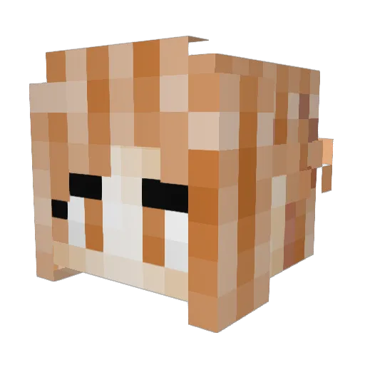 Panrouba Minecraft avatar head, 3D render