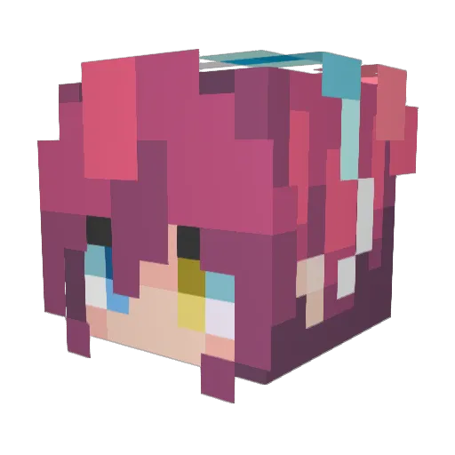 PansexualPride Minecraft avatar head, 3D render