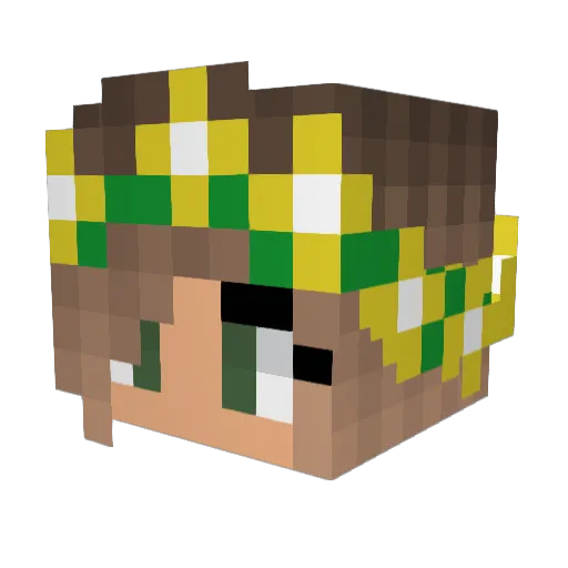 Pansing Minecraft avatar head, 3D render