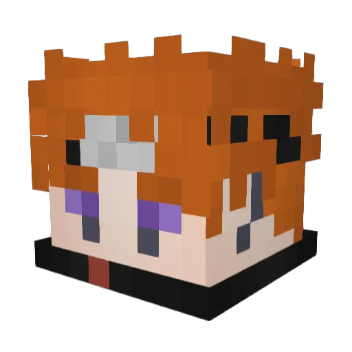 Pansjr Minecraft avatar head, 3D render