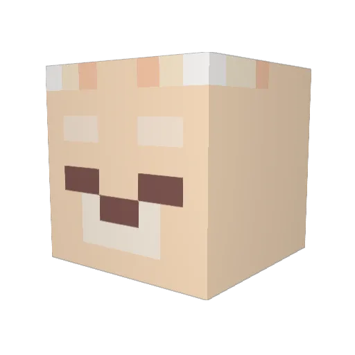 PansyParty Minecraft avatar head, 3D render