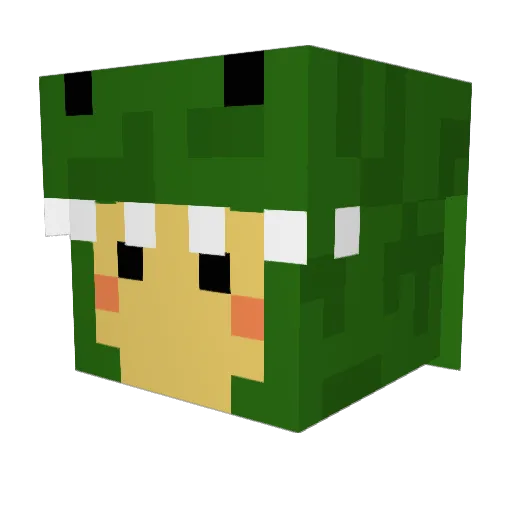 Pantali Minecraft avatar head, 3D render