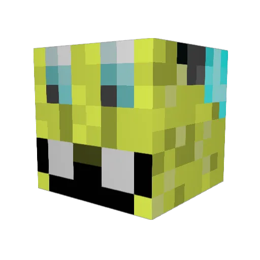 Pantaloser Minecraft avatar head, 3D render
