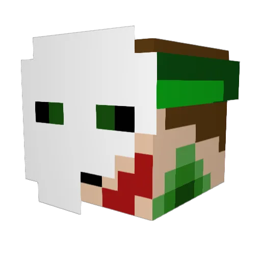 Pantanak Minecraft avatar head, 3D render