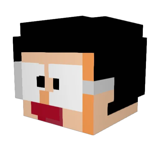 Pantasiya Minecraft avatar head, 3D render